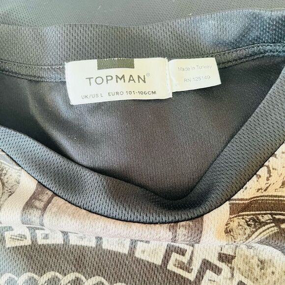 TOPMAN black graphic short sleeved tee shirt size L. - Picture 6 of 6